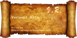 Versegi Rita névjegykártya