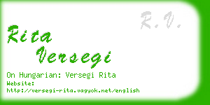 rita versegi business card